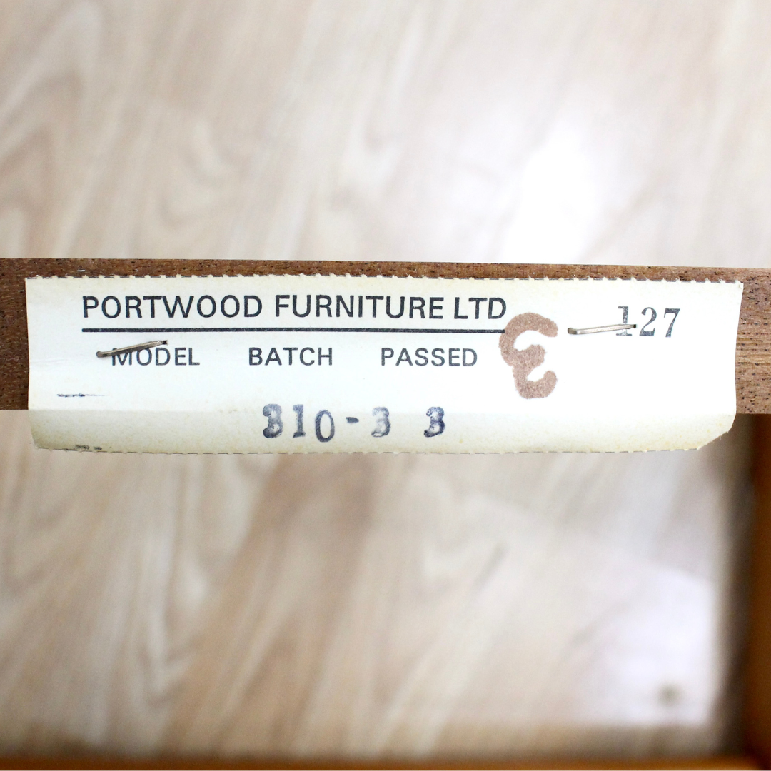 MID CENTURY DINING TABLE & CHAIRS BY PORTWOOD FURNITURE