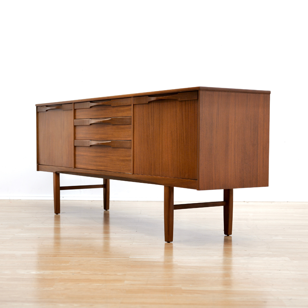 MID CENTURY TEAK CREDENZA BY NATHAN FURNITURE