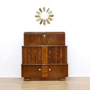 MID CENTURY WALNUT LIQUOR CABINET HOME BAR