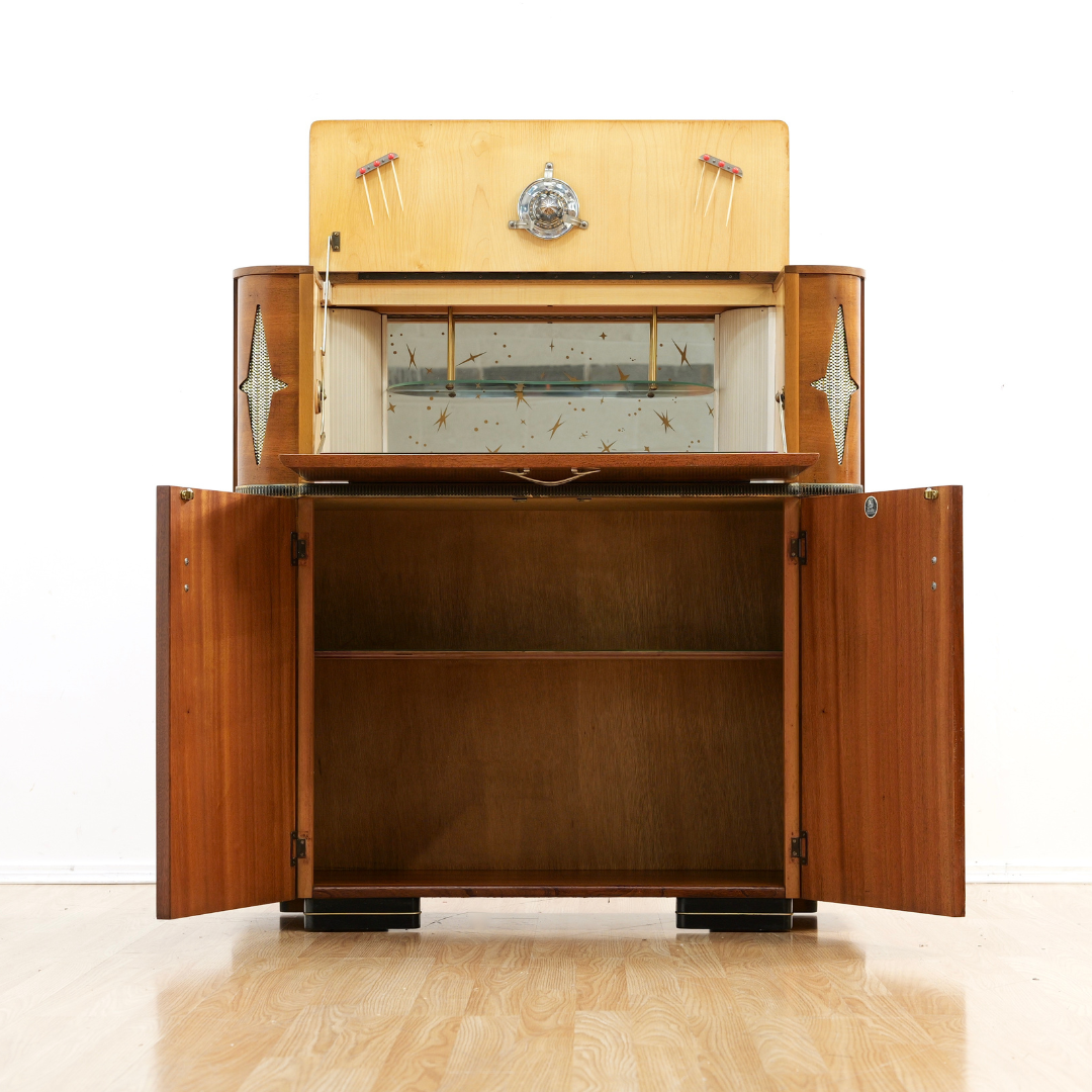 1950S ENGLISH DRY BAR LIQUOR CABINET BY VALIDITY OF LONDON