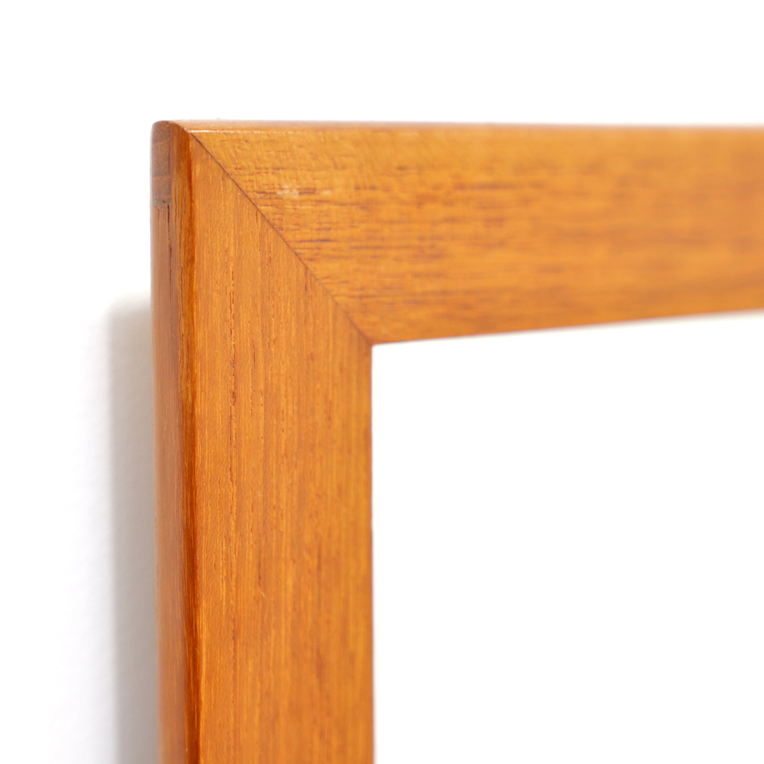 Mid Century Long Danish Teak Mirror