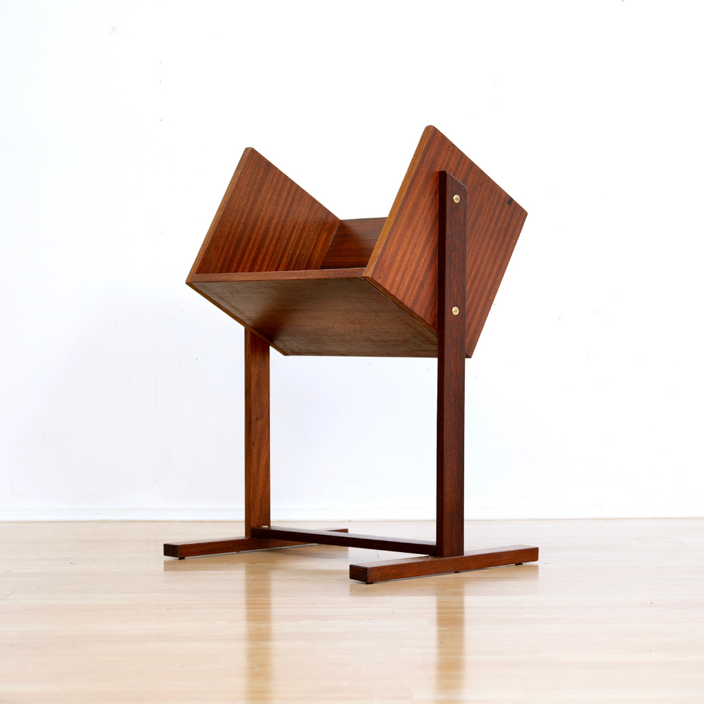 MID CENTURY VINYL RECORD STORAGE CADDY