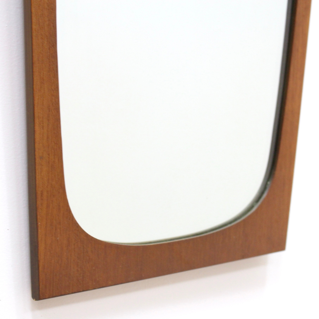 MID CENTURY DANISH TEAK WALL MIRROR