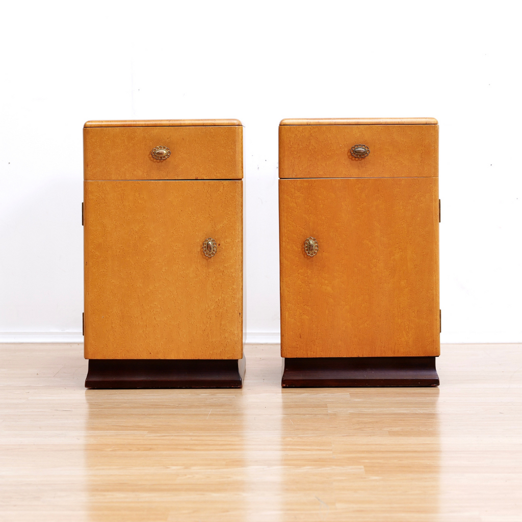 VINTAGE 1960S ART DECO REVIVAL NIGHSTANDS