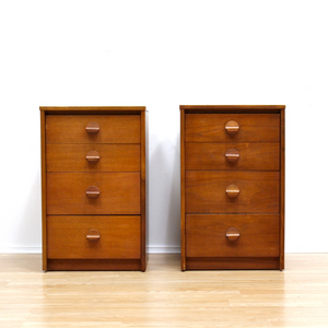 MID CENTURY TEAK NIGHTSTANDS BY STAG FURNITURE