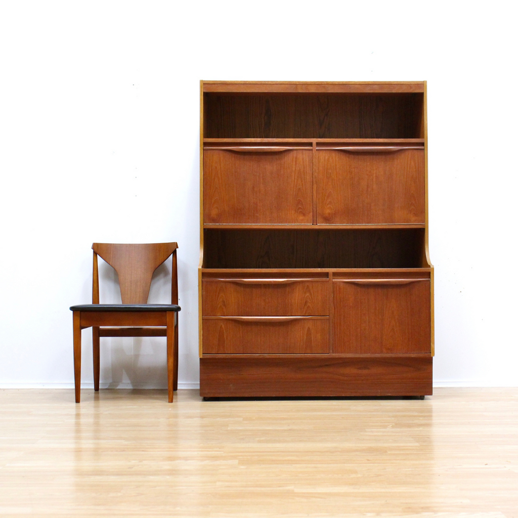 1960S DANISH MODERN TEAK BOOKCASE WALL UNIT