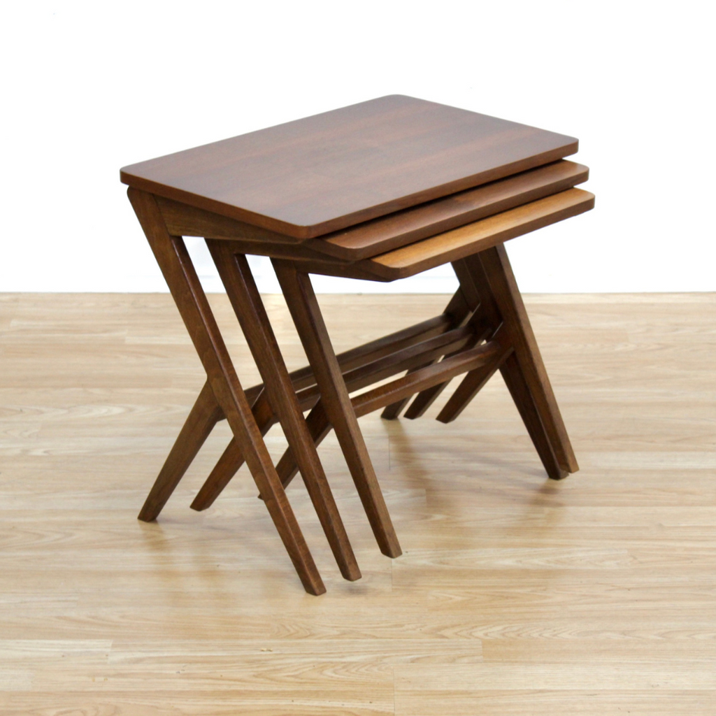 MID CENTURY WALNUT NESTING TABLES BY BENGT RUDA