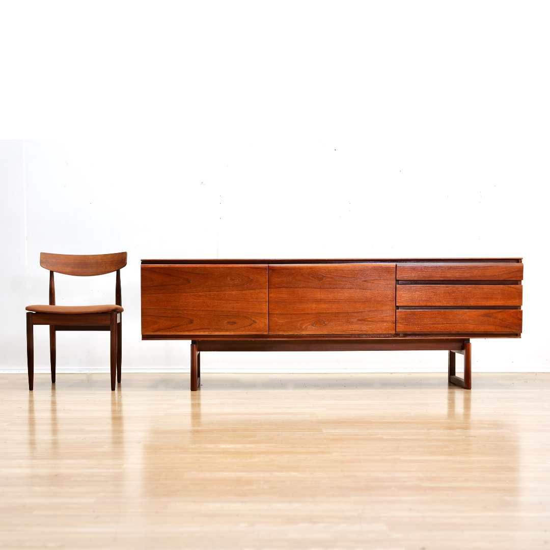 MID CENTURY TEAK CREDENZA BY WHITE & NEWTON