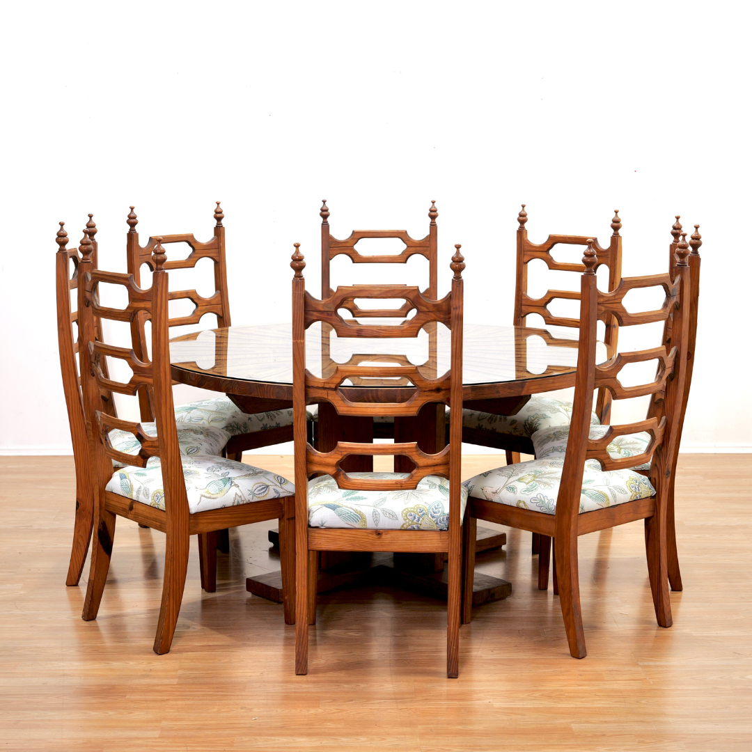1970S HAND CARVED BRUTALIST DINING SET BY AQUARIUS ENTERPRISES AFRICA