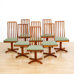 SET OF EIGHT MID CENTURY SWIVEL DINING CHAIRS BY MCINTOSH FURNITURE