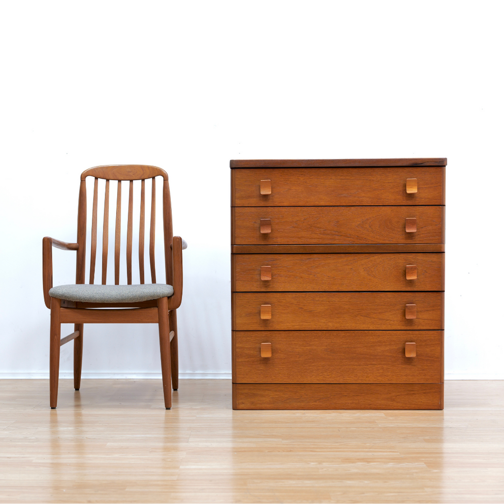 MID CENTURY TEAK TALL DRESSER BY STAG FURNITURE