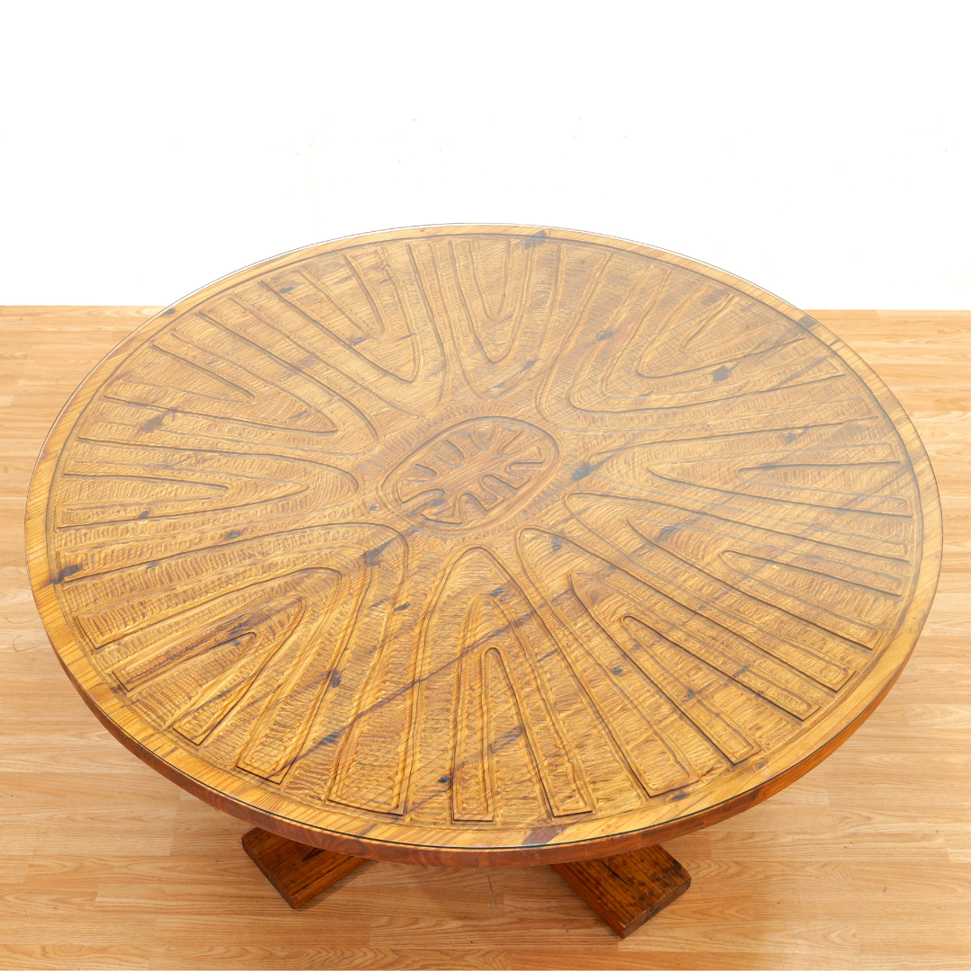 1970S HAND CARVED BRUTALIST DINING SET BY AQUARIUS ENTERPRISES AFRICA