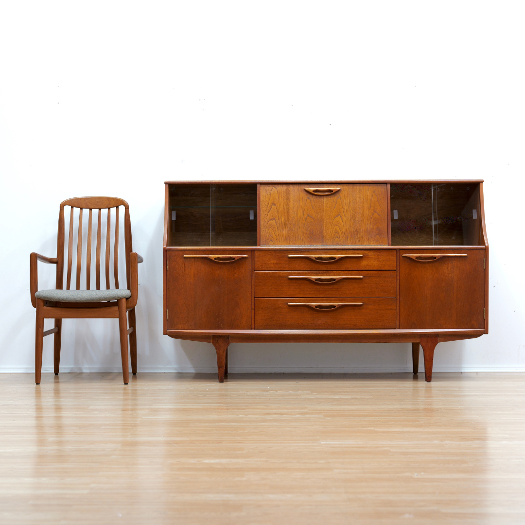 MID CENTURY TALL CREDENZA BUFFET BY JENTIQUE FURNITURE