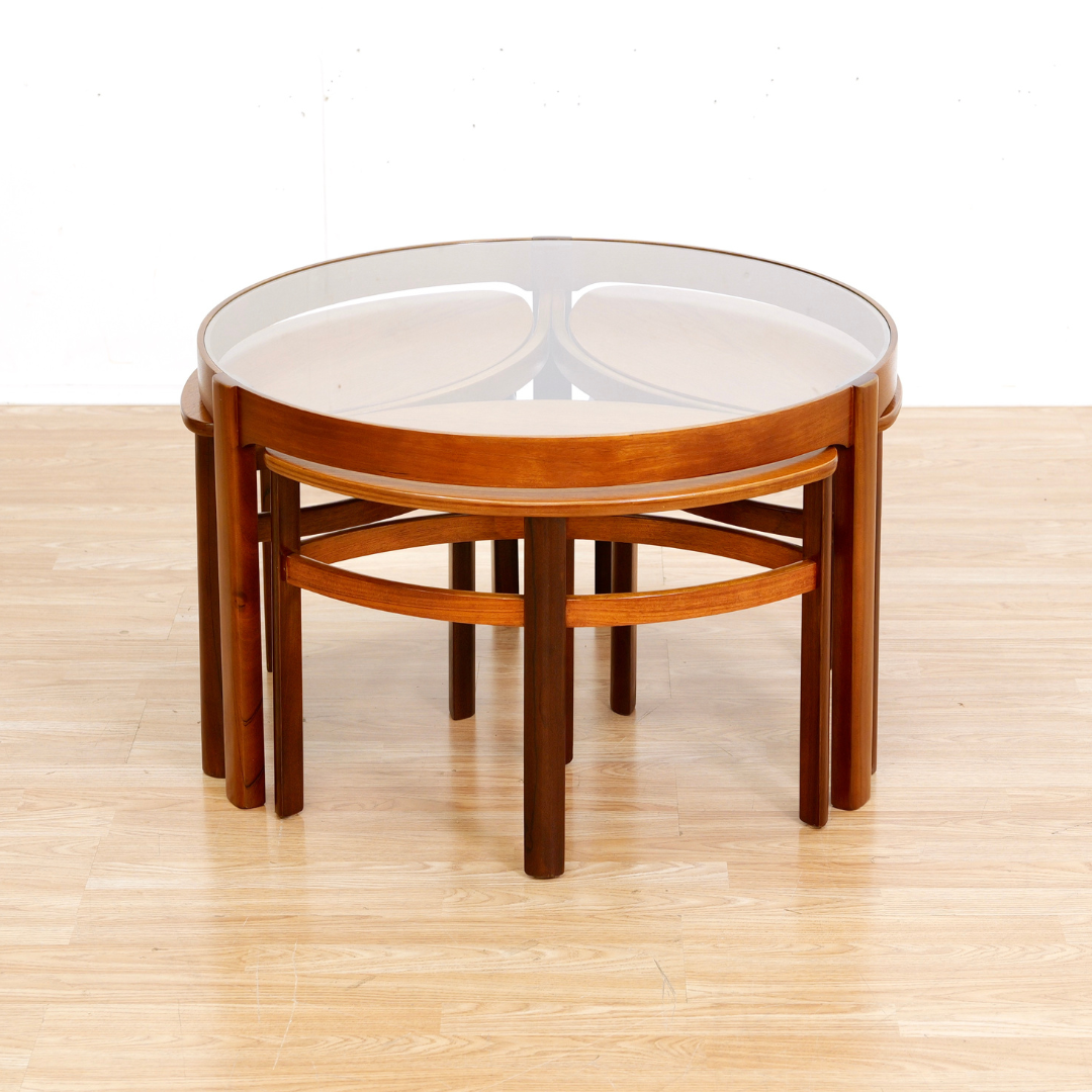 MID CENTURY TRINITY NESTING TABLE BY NATHAN FURNITURE