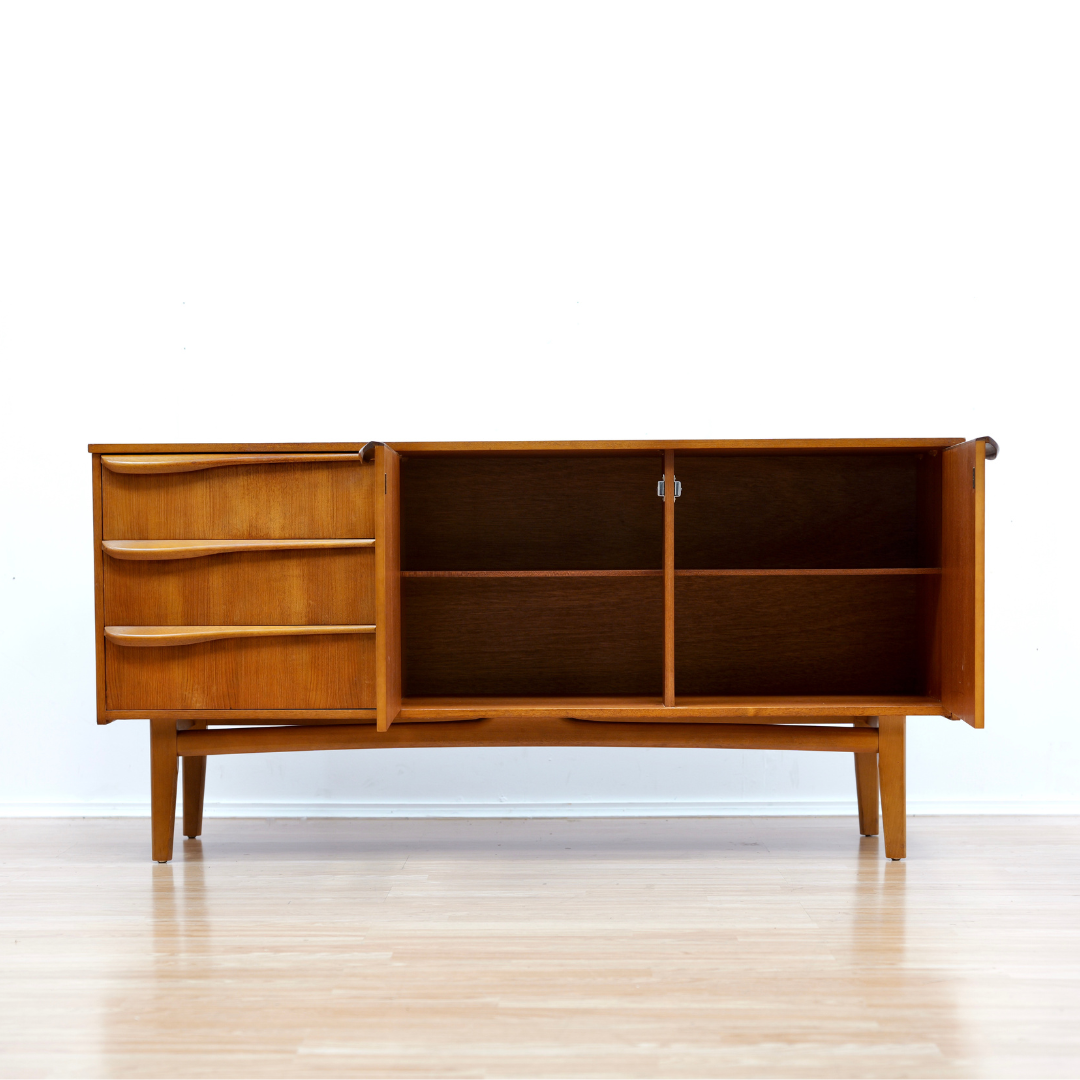 MID CENTURY TEAK CREDENZA BY MORRIS OF GLASGOW