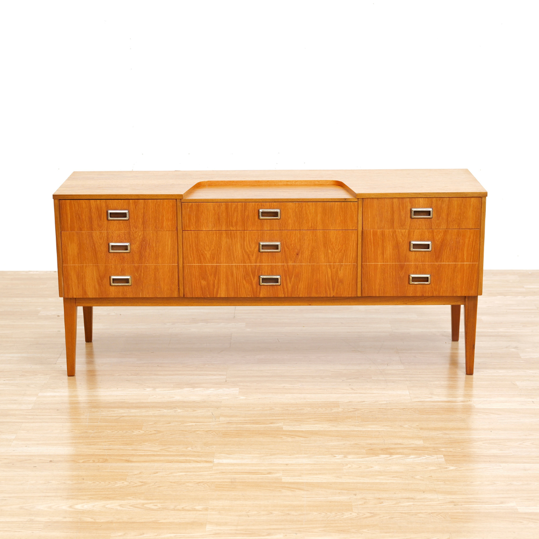 Mid Century Six Drawer Teak Dresser