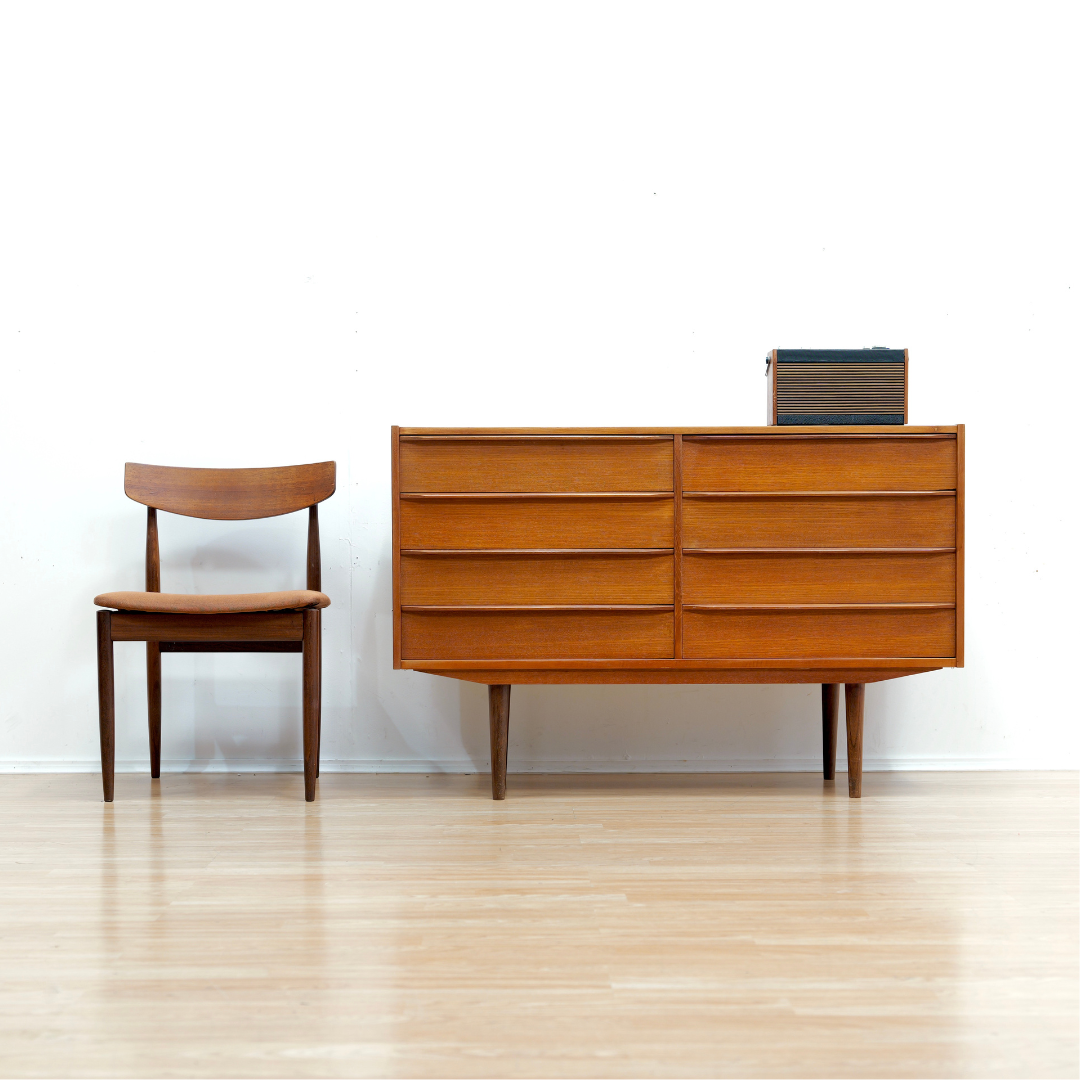 MID CENTURY DANISH TEAK DOUBLE DRESSER BY MØBELFABRIKKEN RISSKOV