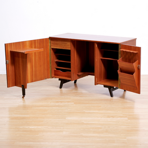 MID CENTURY TEAK FOLDING HOME OFFICE DESK