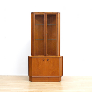 MID CENTURY CORNER CHINA CABINET BY TURNIDGE OF LONDON