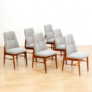 SET OF SIX MID CENTURY DINING CHAIRS BY PETER HAYWARD FOR VANSON FURNITURE