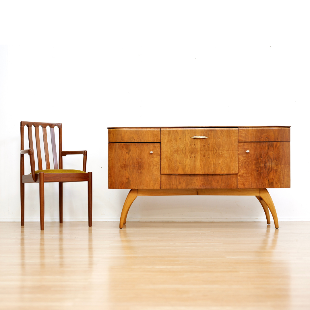 Reserved 1950S WALNUT LIQUOR CABINET CREDENZA BY BEAUTILITY OF LONDON