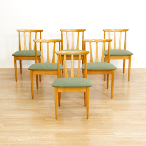 SET OF SIX MID CENTURY DINING CHAIRS BY ELLIOTS OF NEWBURY