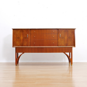 MID CENTURY WALNUT BUFFET CREDENZA BY BEAUTILITY FURNITURE