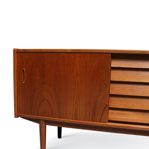 VINTAGE SWEDISH TEAK 'TRIO' CREDENZA BY NILS JONSSON FOR HUGO TROEDS