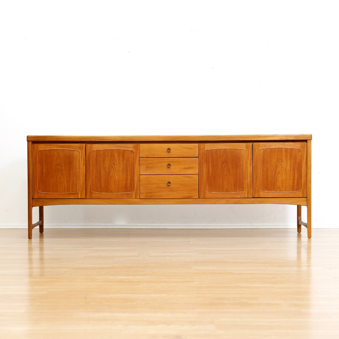 MID CENTURY TEAK CREDENZA BY NATHAN FURNITURE