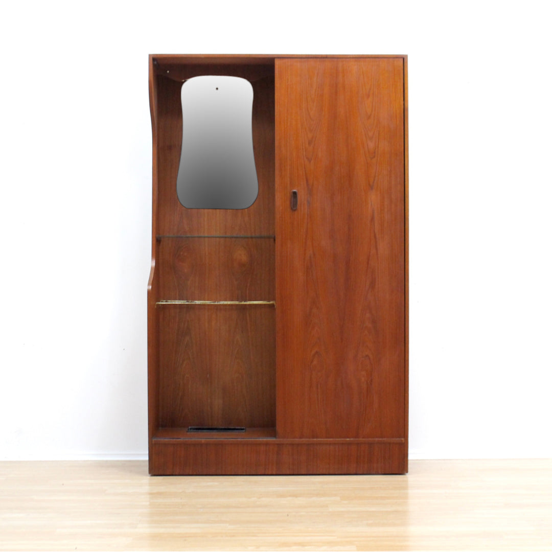 MID CENTURY TEAK ARMOIRE BY HUBBI-ROBE