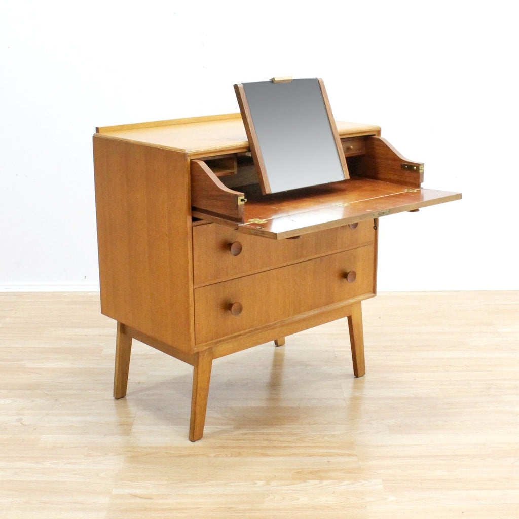 Mid Century Oak Vanity Dresser by Meredew