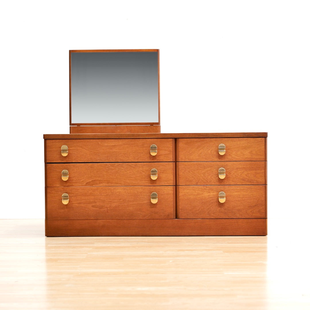 MID CENTURY TEAK VANITY DRESSER BY STAG FURNITURE