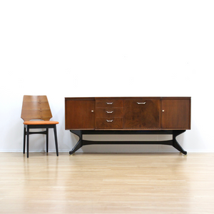 MID CENTURY WALNUT BAR CREDENZA BY STONEHILL FURNITURE