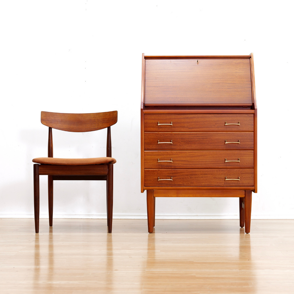 MID CENTURY SECRETARY DESK IN MAHOGANY