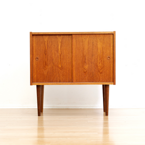 MID CENTURY DANISH TEAK CABINET VINYL RECORD STORAGE