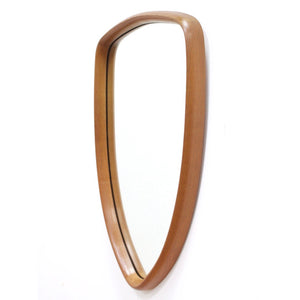 MID CENTURY DANISH TEAK SCULPTED TEARDROP MIRROR