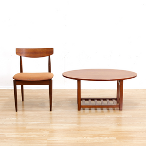 MID CENTURY OVAL SIDE TABLE IN MAHOGANY