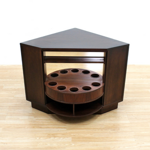 DANISH MODERN REVOLVING CORNER BAR IN ROSEWOOD BY VILDBJERG MOBELFABRIK