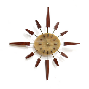 MID CENTURY ATOMIC WALL CLOCK BY MANLEY