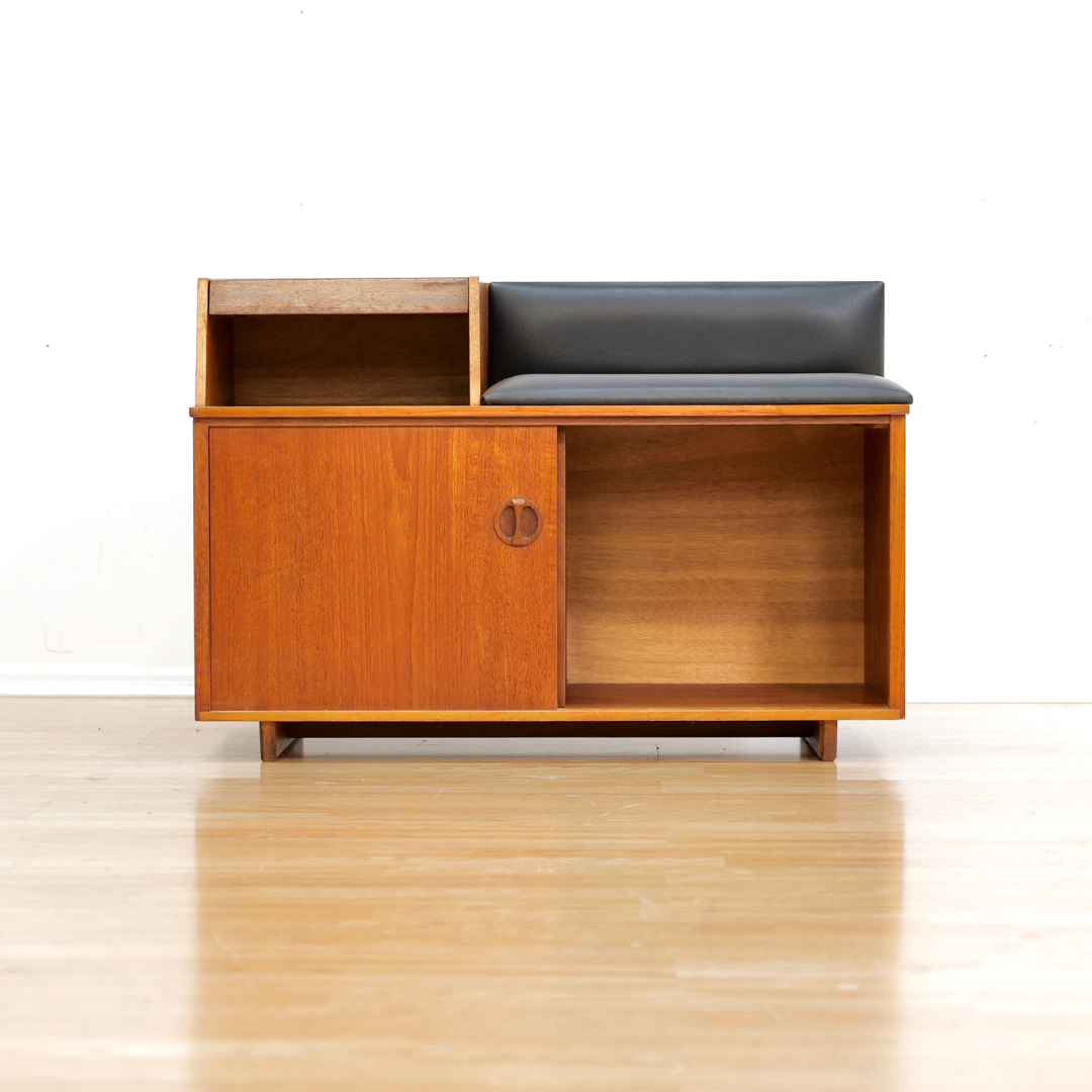 MID CENTURY ENTRYWAY BENCH IN TEAK BY CHIPPY HEATH
