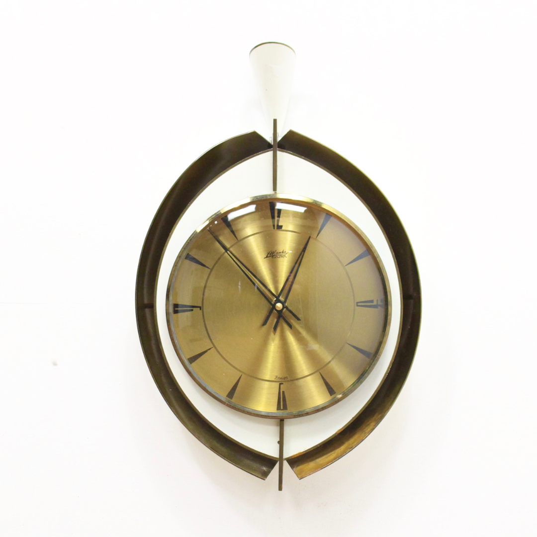 1960S BRASS WALL CLOCK BY ATLANTA ELECTRIC