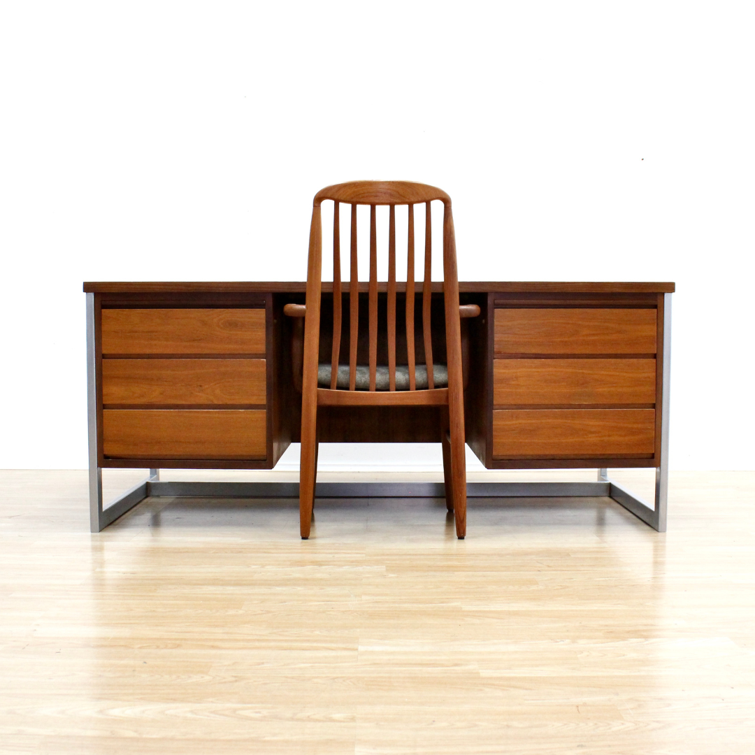 MID CENTURY TEAK DESK CHAIR BY BENNY LINDEN