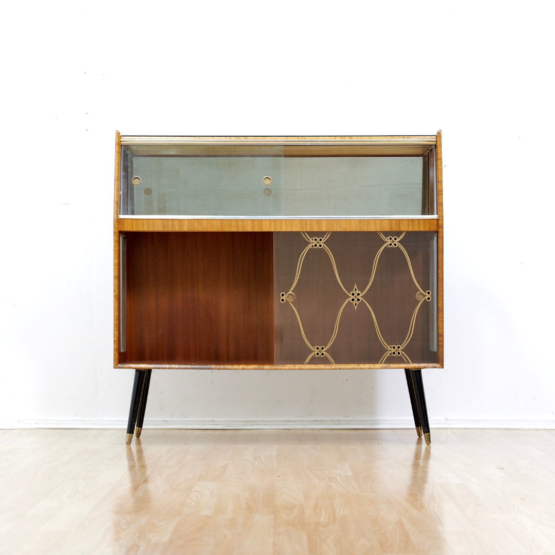Vintage 1950s Atomic Curio Display Cabinet