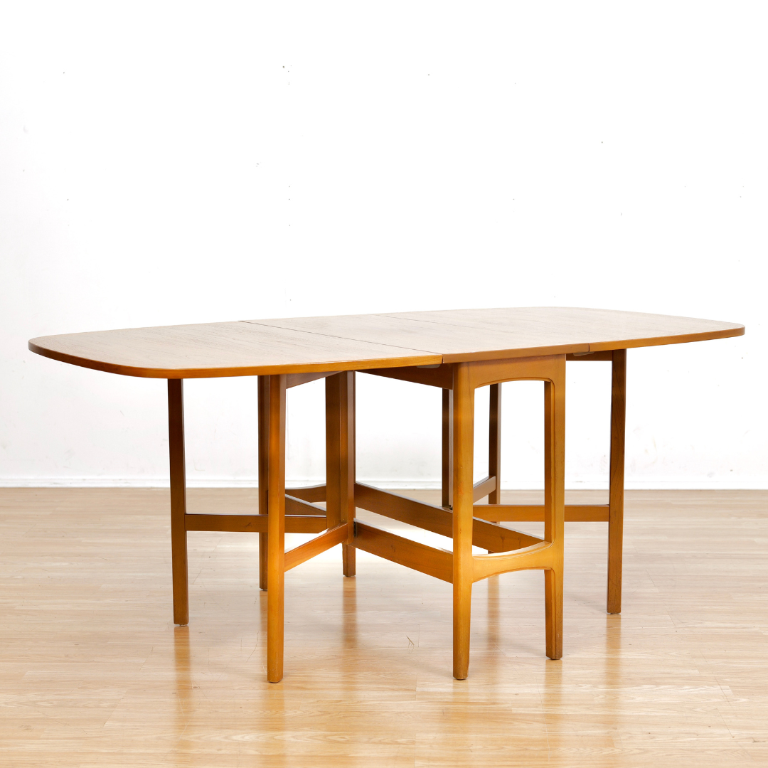 MID CENTURY TEAK DROP LEAF DINING TABLE