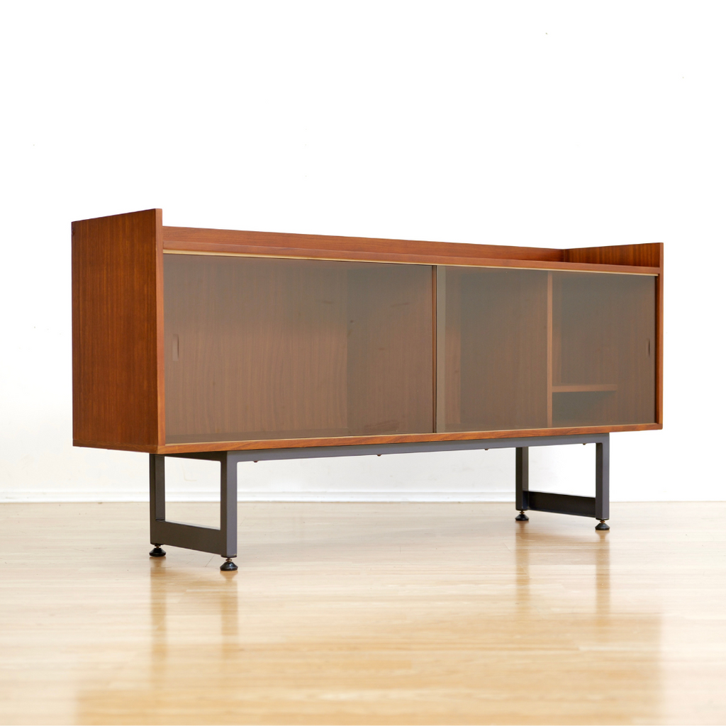 SLIM MID CENTURY 1970S VINYL RECORD MEDIA UNIT