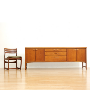 LONG MID CENTURY TEAK CREDENZA BY NATHAN FURNITURE OF LONDON