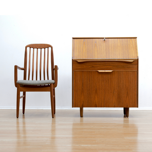 MID CENTURY TEAK SECRETARY DESK BY SUTCLIFFE OF TODMORDEN