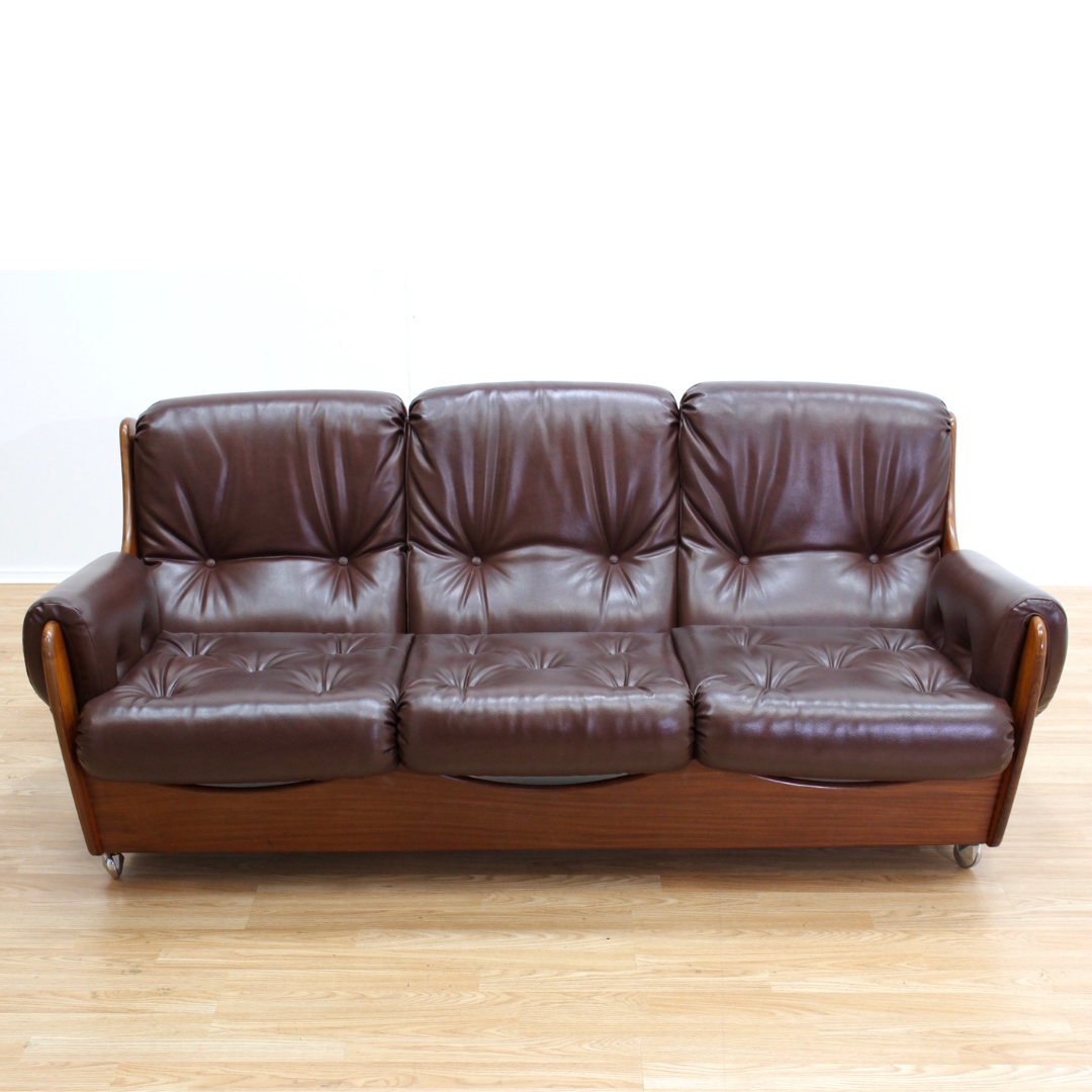 MID CENTURY SADDLEBACK SOFA BY G PLAN