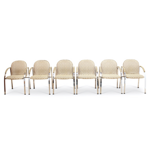 POST MODERN 1970S CHROME DINING CHAIRS BY RICHARD YOUNG FOR MERROW ASSOCIATES