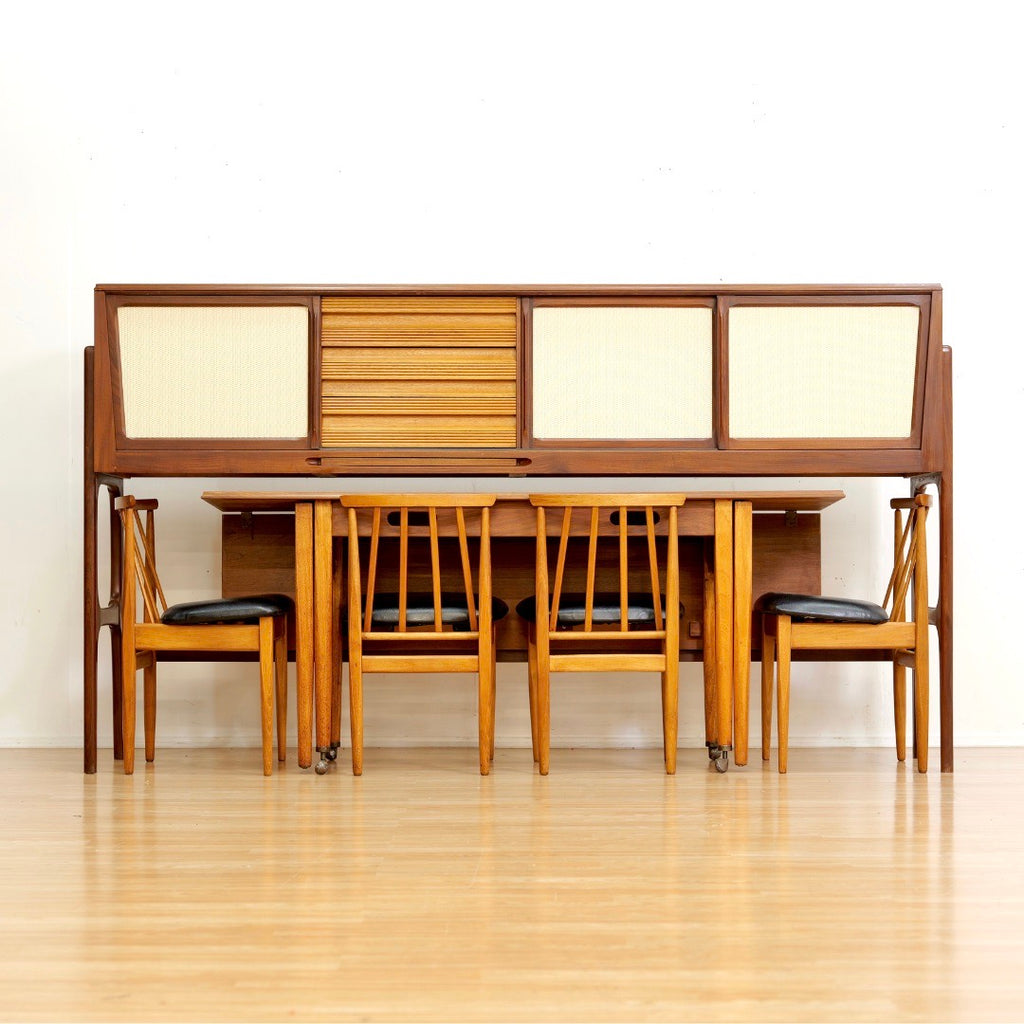 MID CENTURY SPACE SAVING DINING SET AND CREDENZA BY ELLIOTS OF NEWBURY